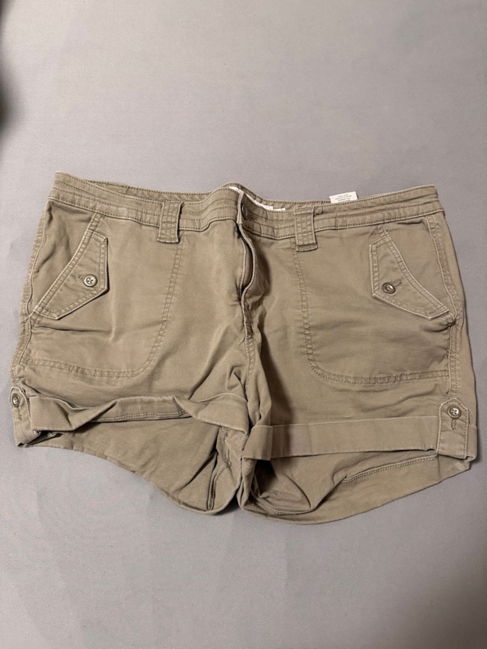 torrid Olive-Tan Cargo Shorts with Button-Flap Pockets